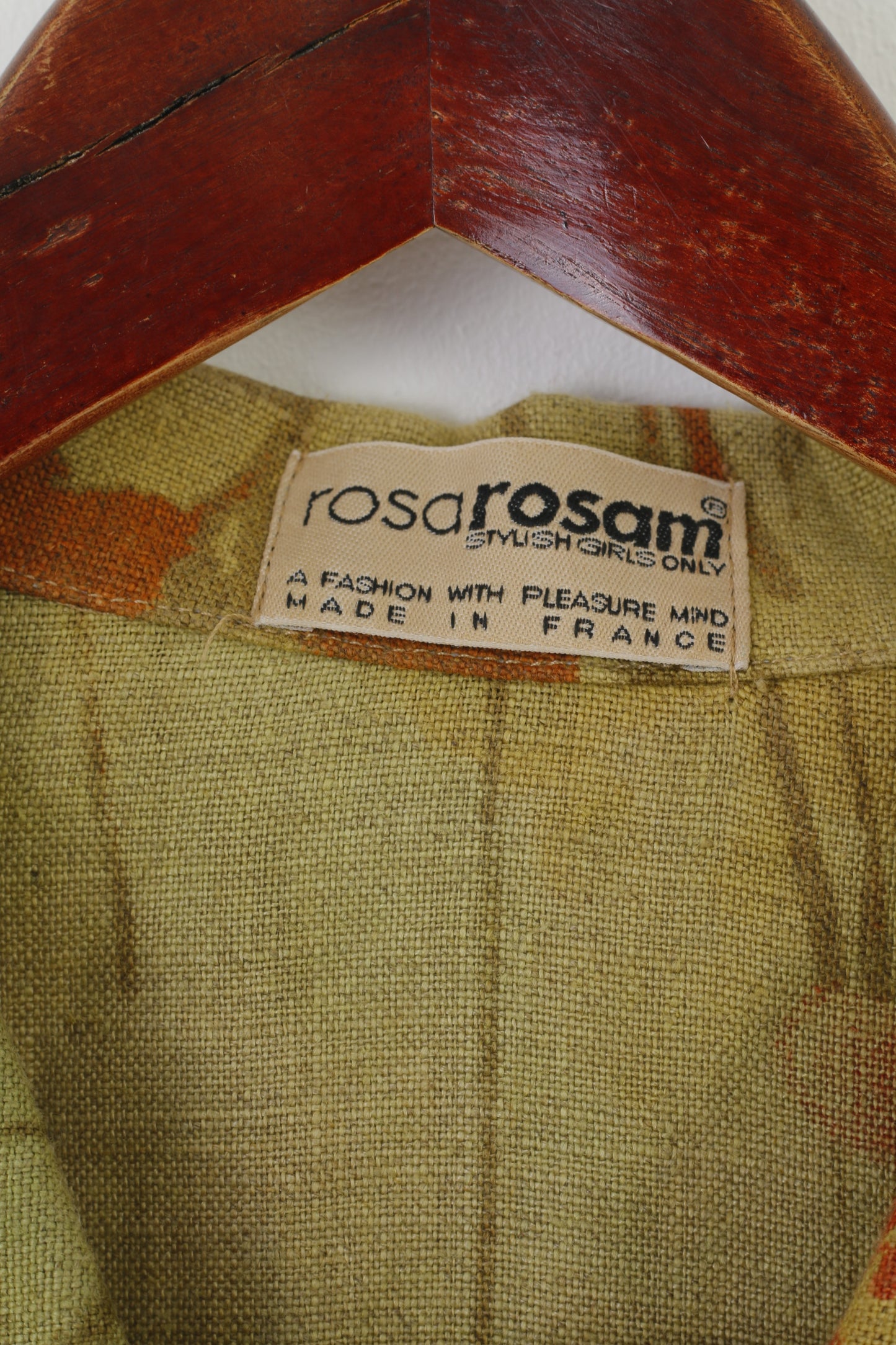 Rosa Rosam Women 42 M Jacket Green Linen Floral Made in France Vintage Blazer Top