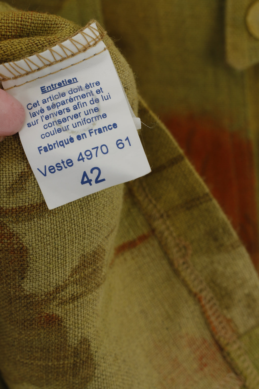 Rosa Rosam Femme 42 M Veste Lin Vert Floral Made in France vintage Blazer Top