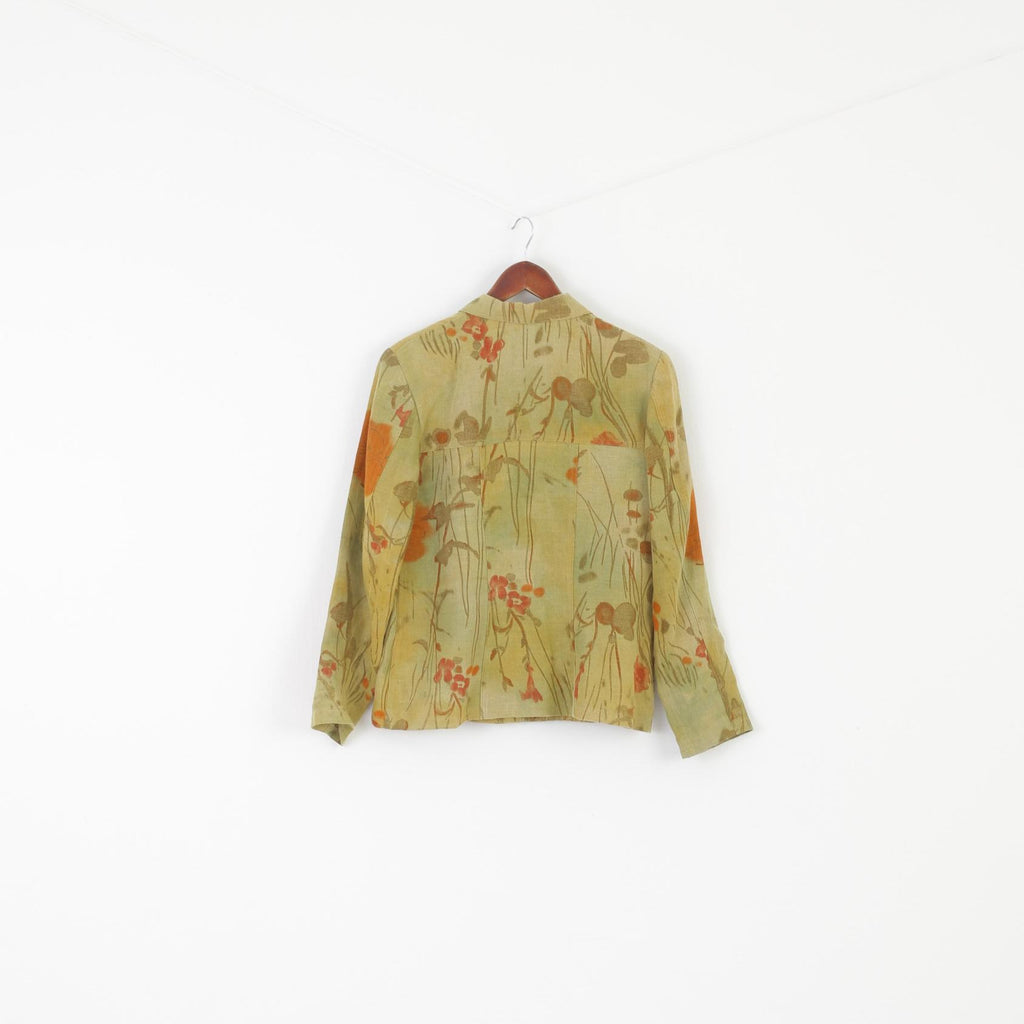 Rosa Rosam Femme 42 M Veste Lin Vert Floral Made in France vintage Blazer Top