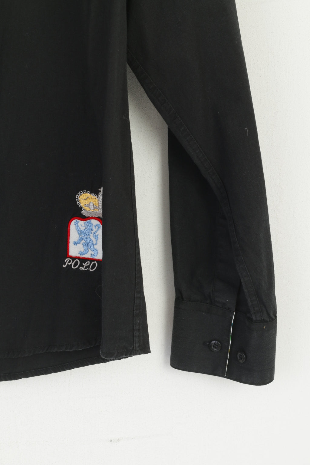 La Martina Men XL (L) Casual Shirt Black Cotton Polo Argentino Long Sleeve Top