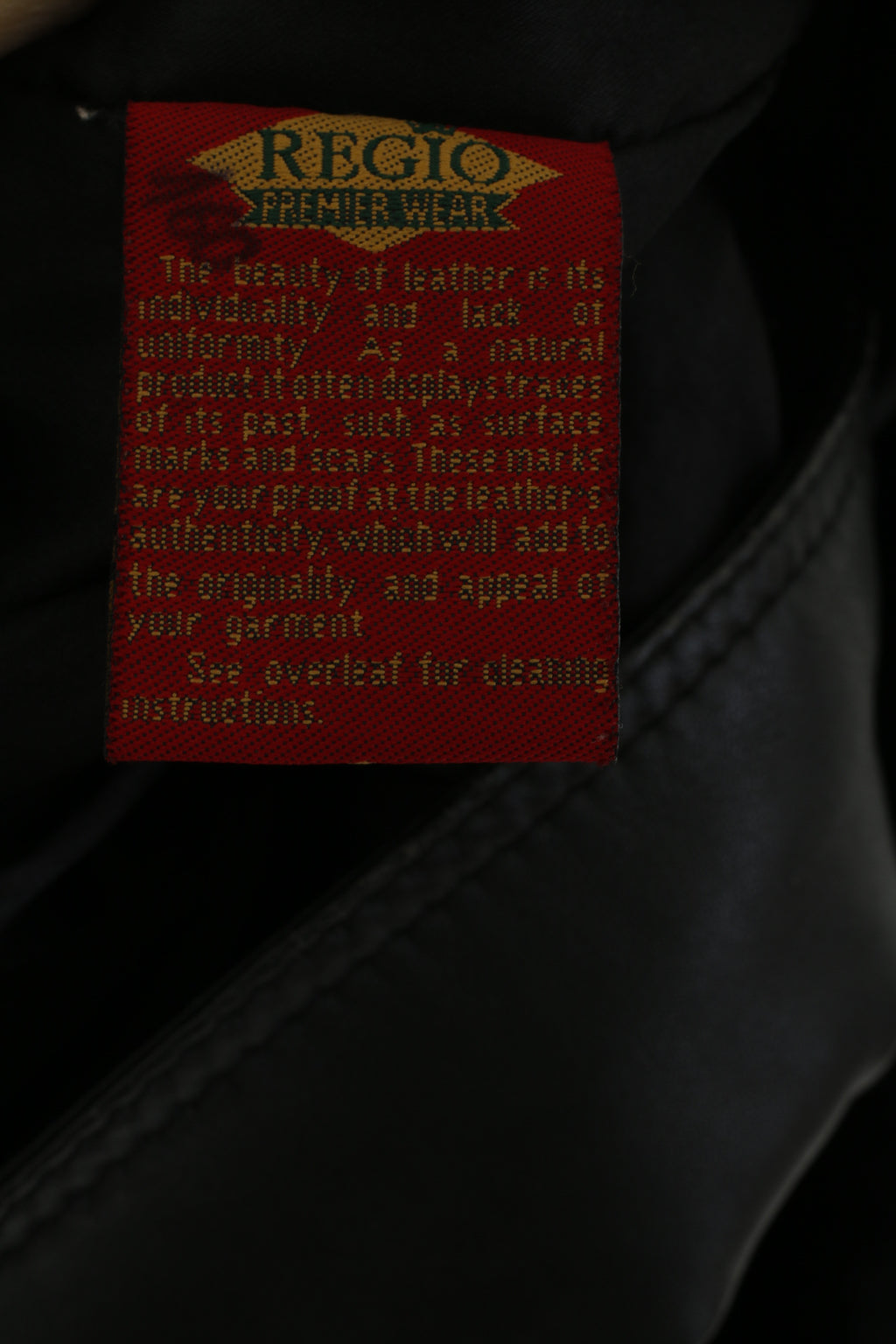 Regio Femmes 14 XL Veste Cuir Noir Premier Wear Manteau vintage à double boutonnage