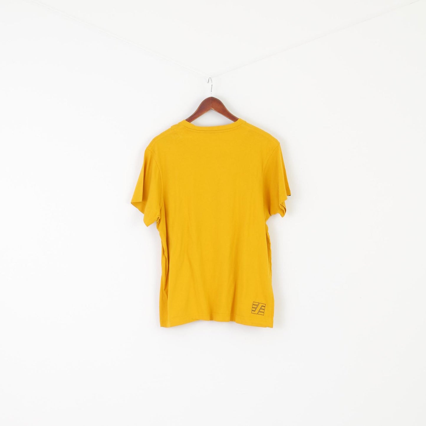 Snickers Workwear Men L Shirt Yellow Cotton Vintage Industrial Crew Neck Top