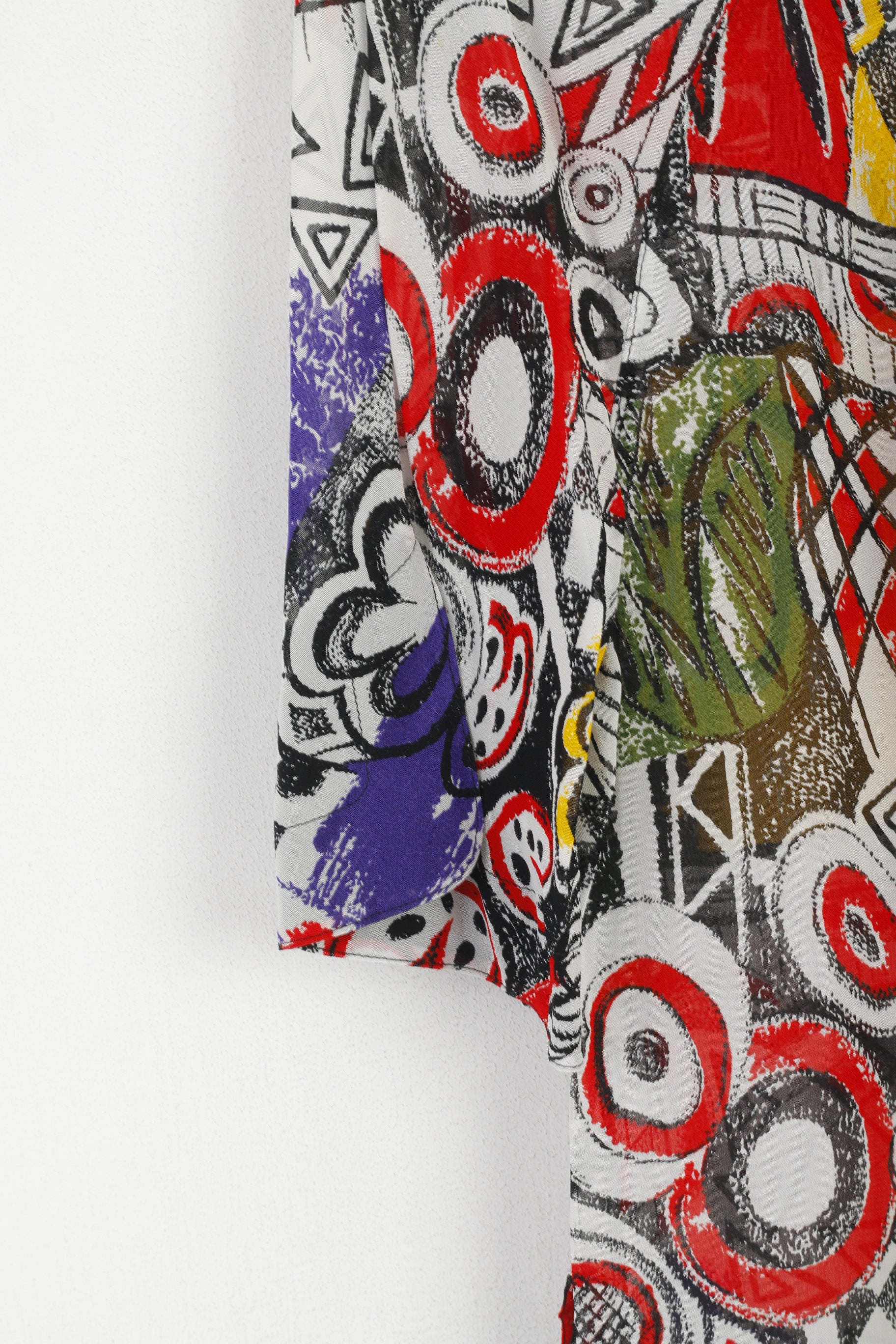 Lima Women 44 XL Casual Shirt Multicolour Abstract Vintage Transparent Short Sleeve Top