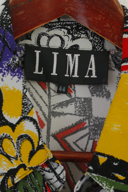 Lima Femme 44 XL Chemise décontractée Multicolore Abstrait Vintage Transparent Haut à Manches Courtes