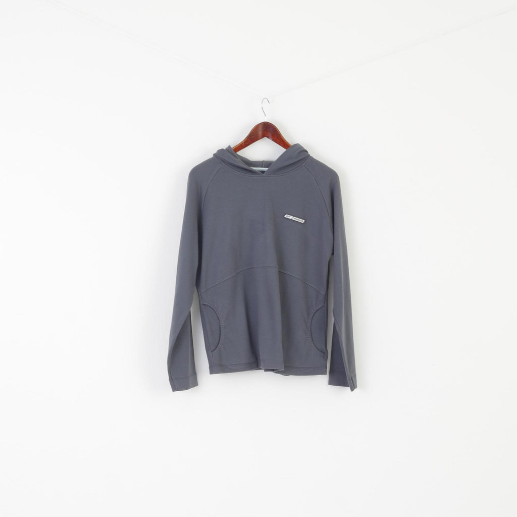 Reebok Women 14 M Sweatshirt Gray Hooded Vintage Sportswear Active Top