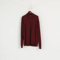 CUTTER & BUCK Men XL Jumper Burgundy Soft Cotton Zip Neck Classic Sweater