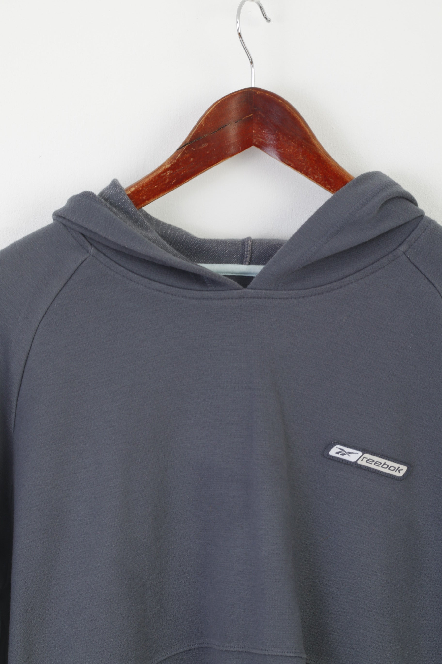 Reebok Women 14 M Sweatshirt Gray Hooded Vintage Sportswear Active Top