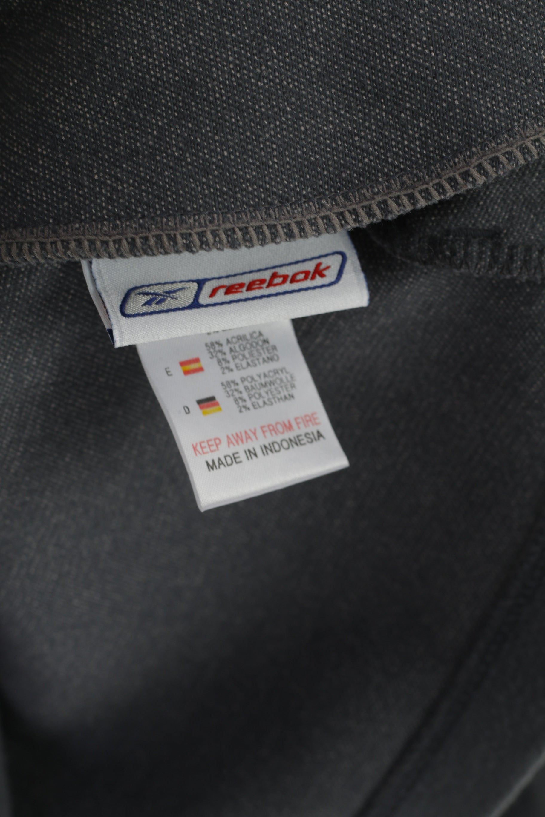 Reebok Women 14 M Sweatshirt Gray Hooded Vintage Sportswear Active Top