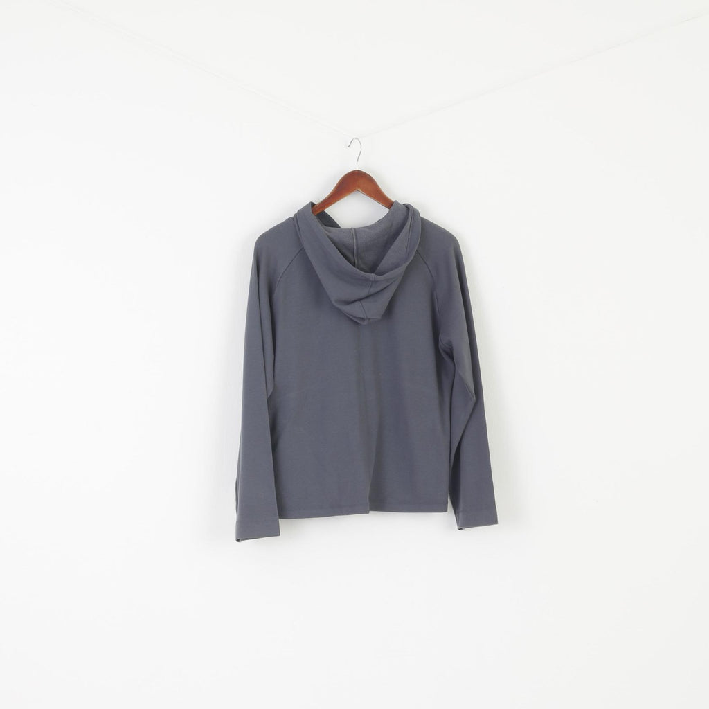 Reebok Women 14 M Sweatshirt Gray Hooded Vintage Sportswear Active Top