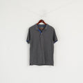 Pierre Cardin Men M Polo Shirt Grey Cotton Detailed Buttons Classic Top