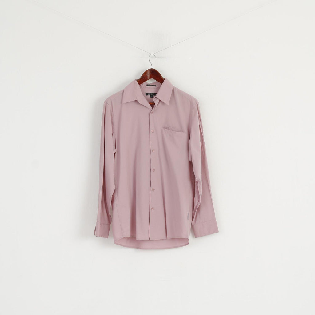 DKNY Chemise décontractée pour hommes Lila Coton Viscose Mélange Doux Haut à manches longues