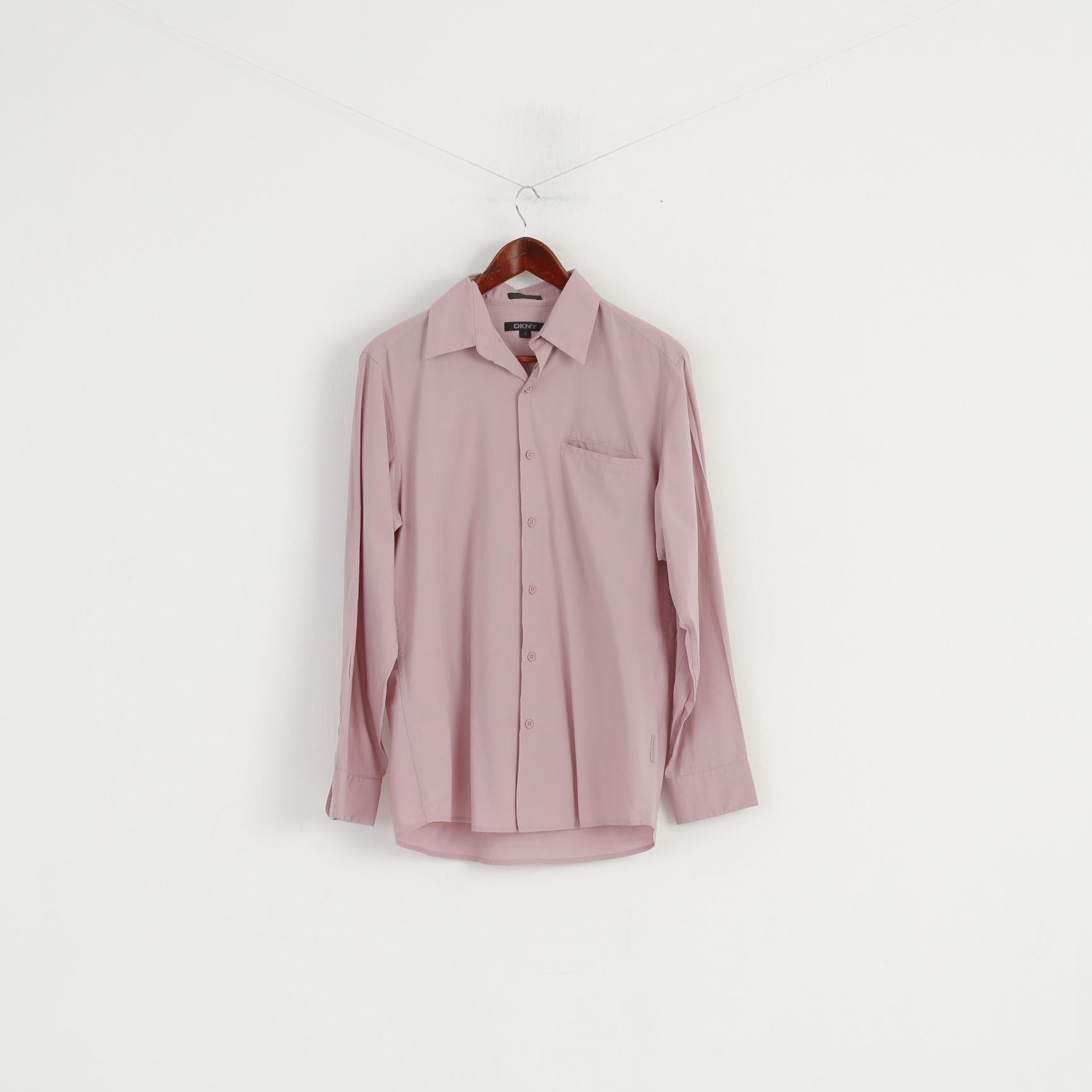 DKNY Chemise décontractée pour hommes Lila Coton Viscose Mélange Doux Haut à manches longues