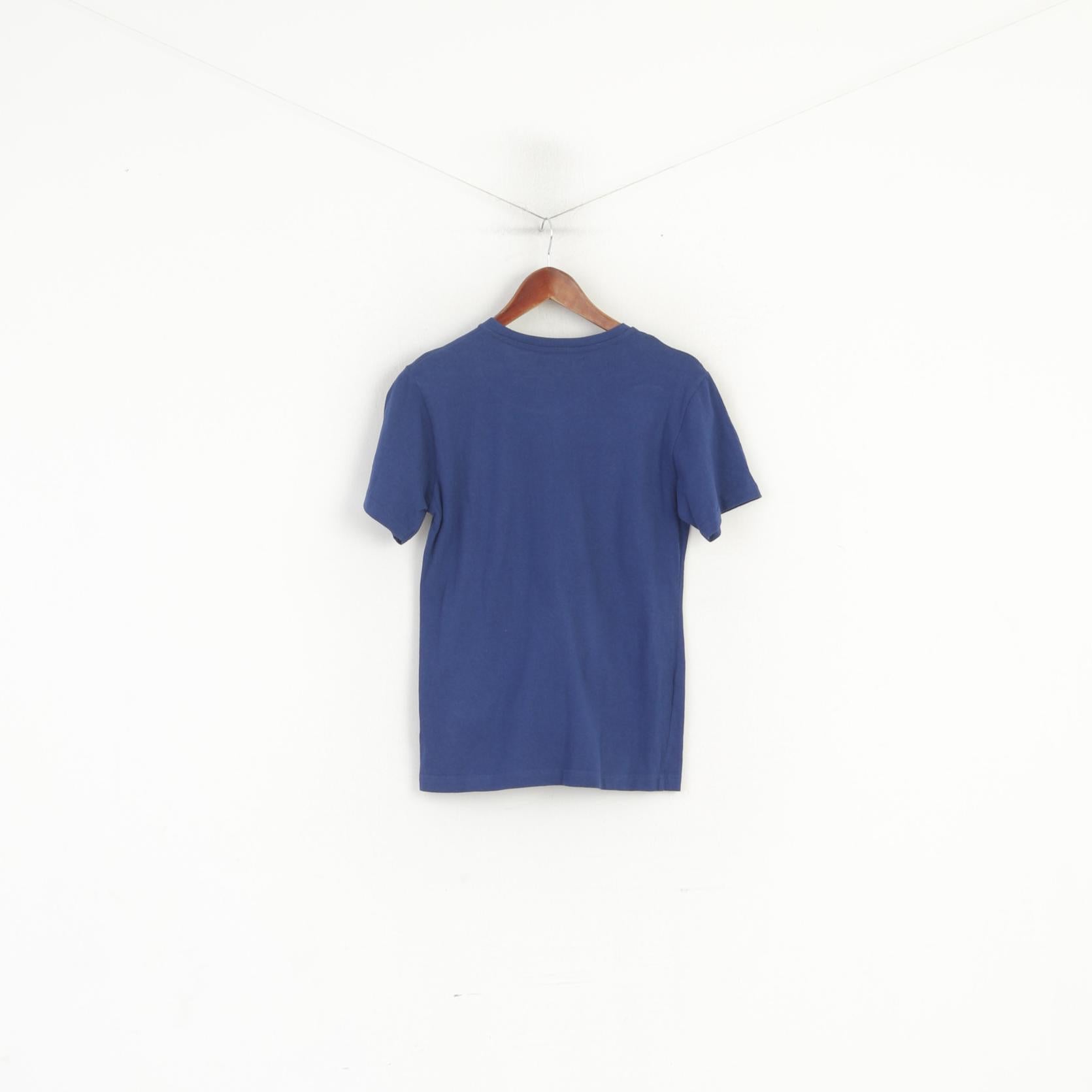 Camicia Pierre Cardin Paris da uomo XS Top girocollo con logo grafico in cotone blu