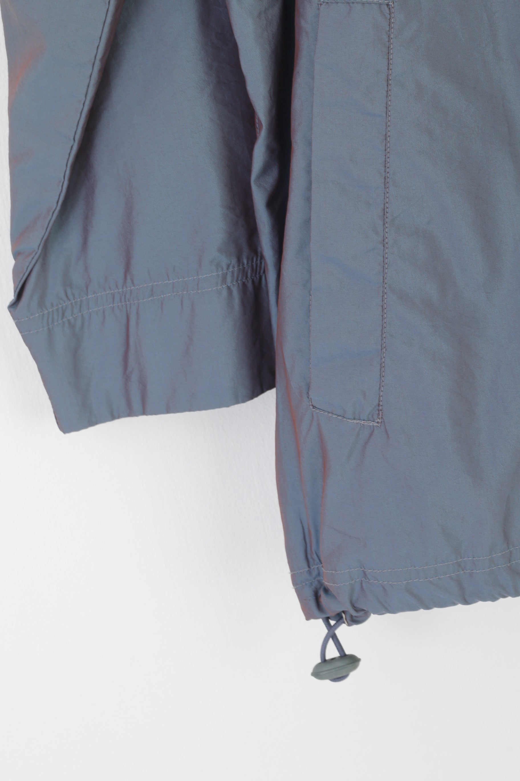 Cappuccino Women 36 S Jacket Blue Pink Shiny Hue Zip Up Lightweight Top