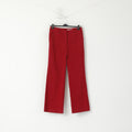 New More & More Women 42 L Trousers Maroon Cotton Stretch Fit Classic Pants