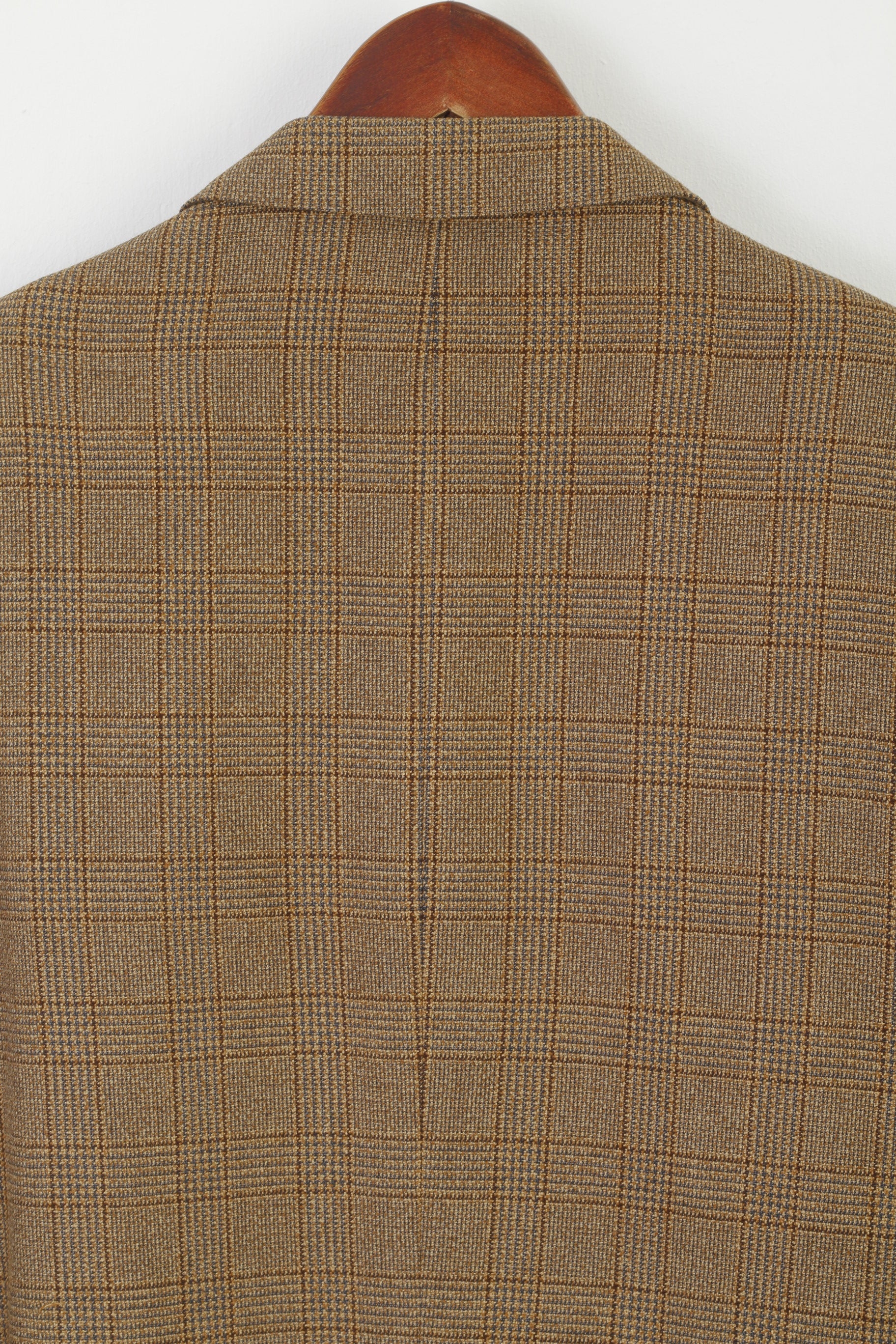 Marks & Spencer Italian Soft Men 50 Blazer Brown Check Silk Wool Blend Italy Jacket