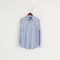 Polo by Ralph Lauren Men L Casual Shirt Blue Check Lowell Sport Two-Ply Cotton Top