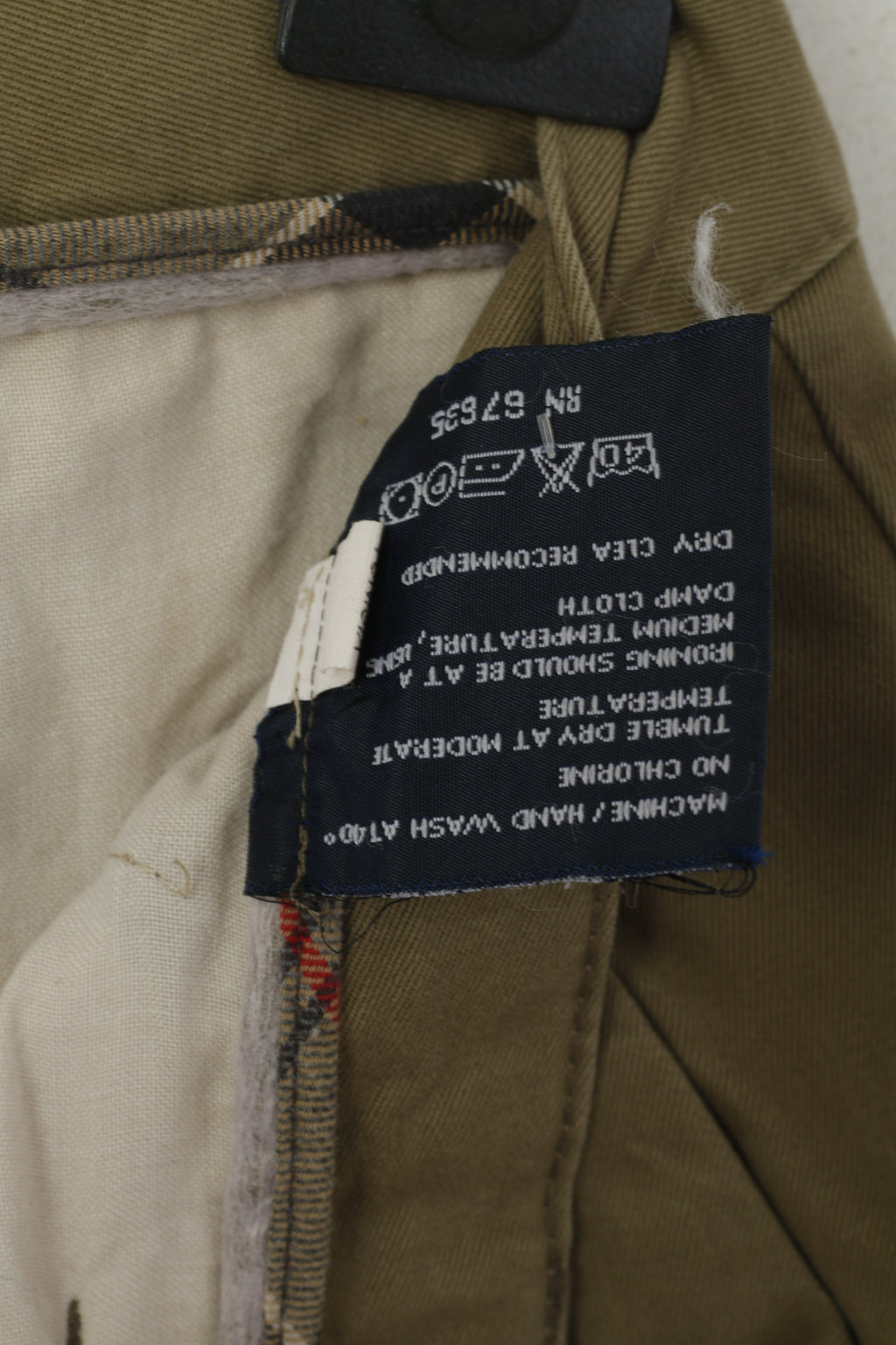 Barbour Men 34 Trousers Green Cotton Green Classic Straight Leg Casual Pants
