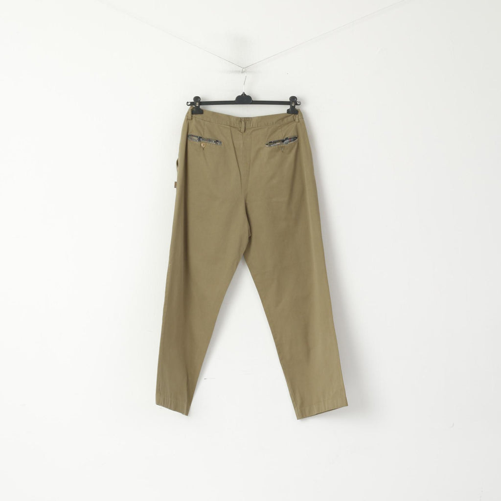 Barbour Men 34 Trousers Green Cotton Green Classic Straight Leg Casual Pants