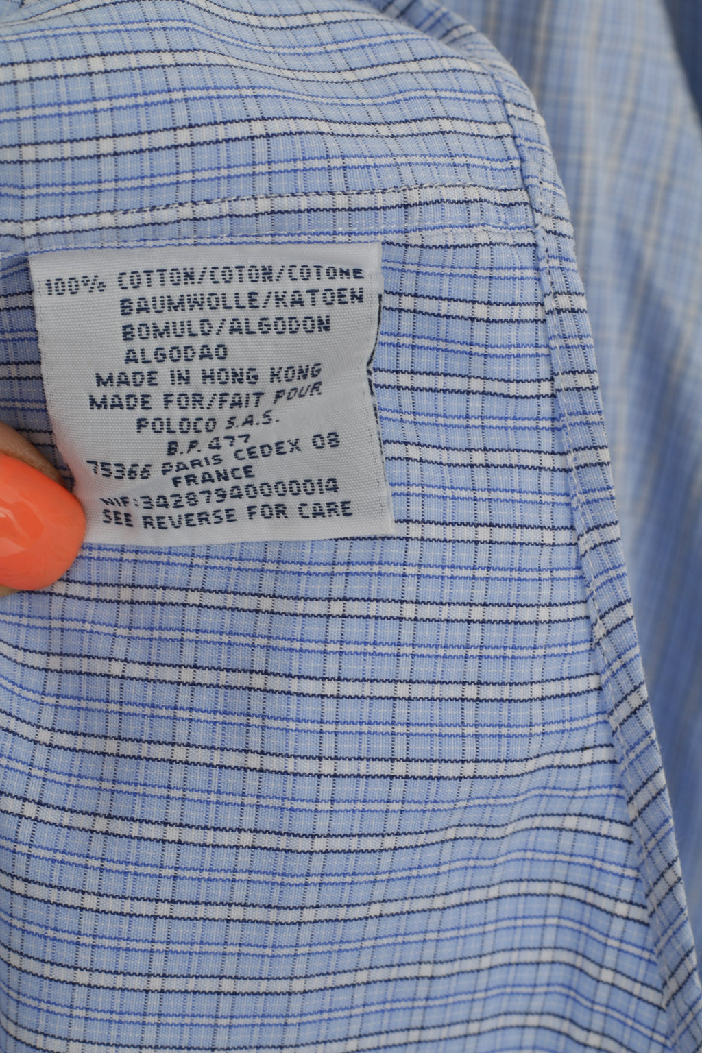 Polo di Ralph Lauren Camicia casual da uomo L Blu Check Lowell Sport Top in cotone a due strati