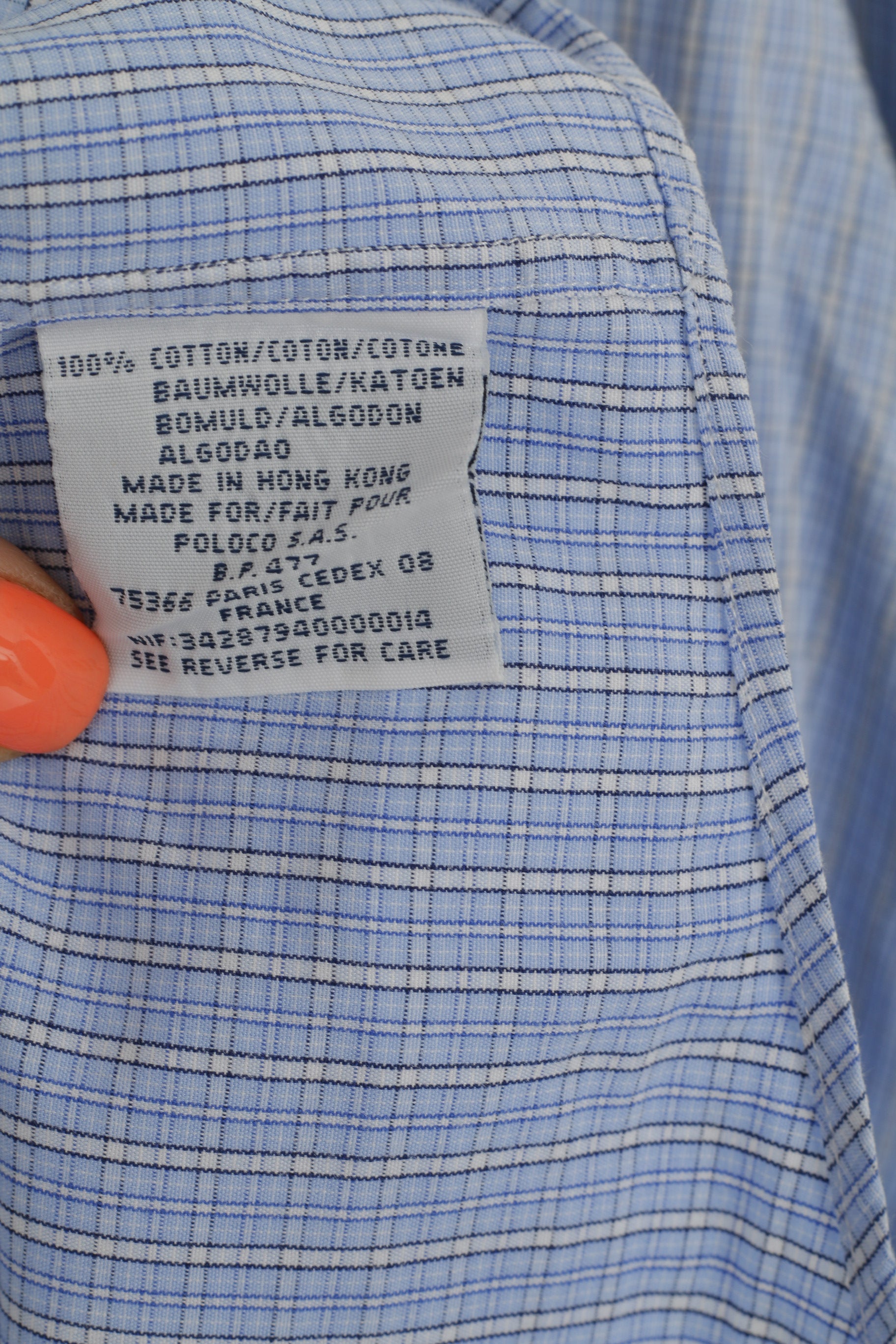 Polo by Ralph Lauren Men L Casual Shirt Blue Check Lowell Sport Two-Ply Cotton Top