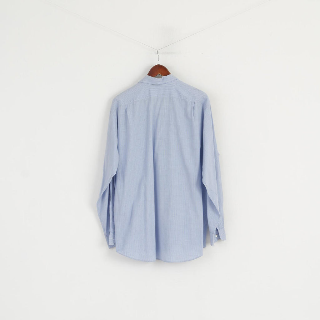 Polo di Ralph Lauren Camicia casual da uomo L Blu Check Lowell Sport Top in cotone a due strati