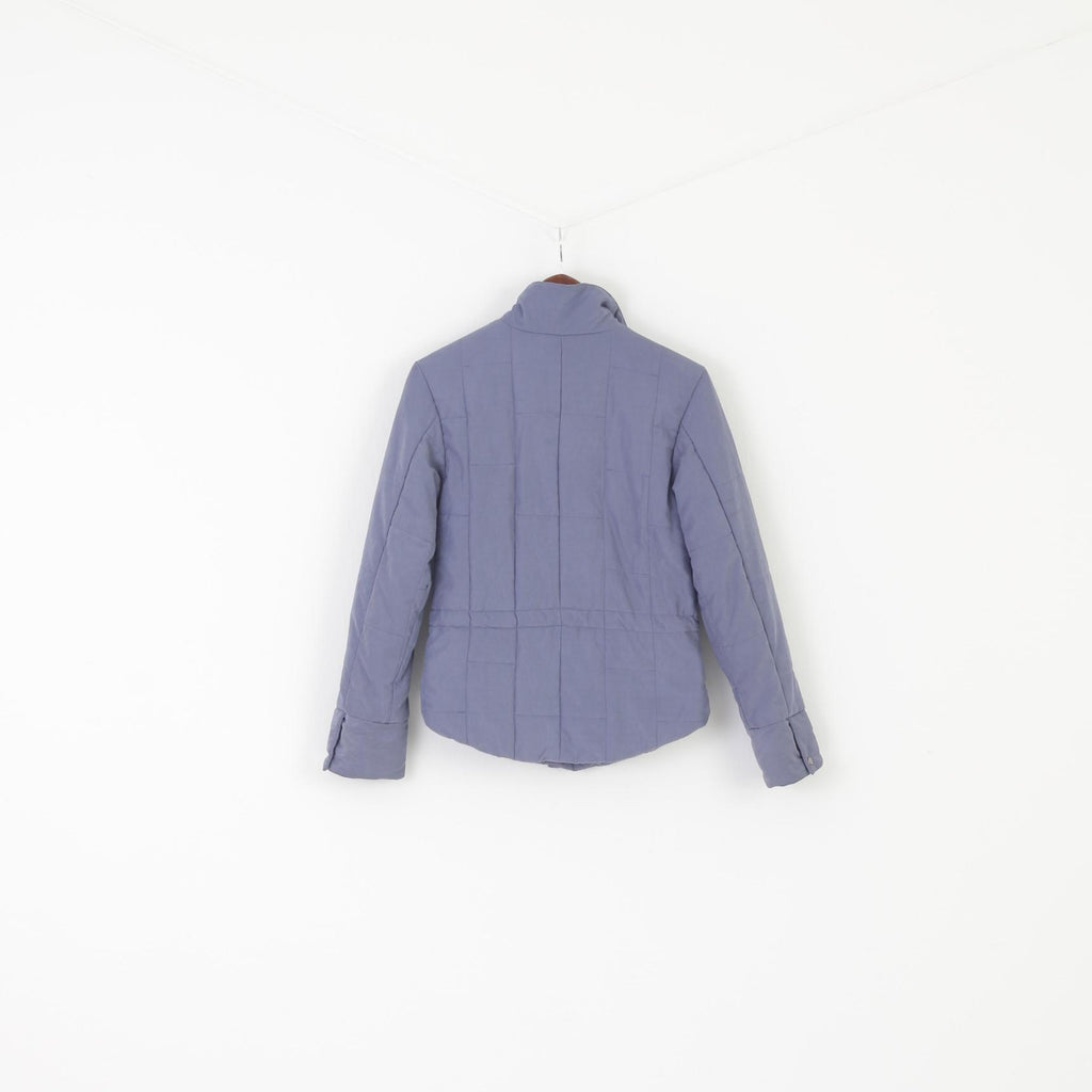 Joules Femme 10 S Veste Violet Rembourré Fermeture Éclair Complète Multi Poches Haut Classique