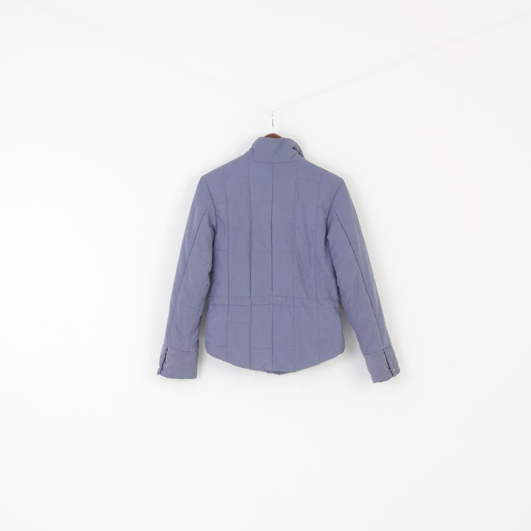 Joules Femme 10 S Veste Violet Rembourré Fermeture Éclair Complète Multi Poches Haut Classique