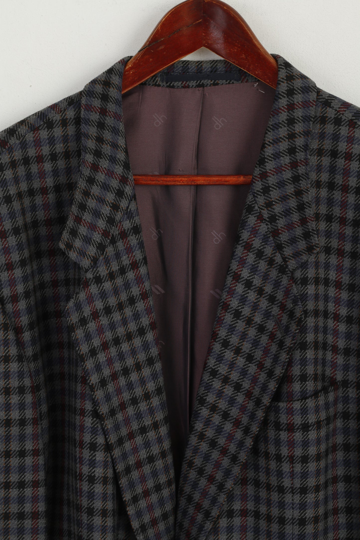 Daniel Hechter Paris Uomo 48 Blazer Giacca vintage in misto lana e cashmere a quadri multipli
