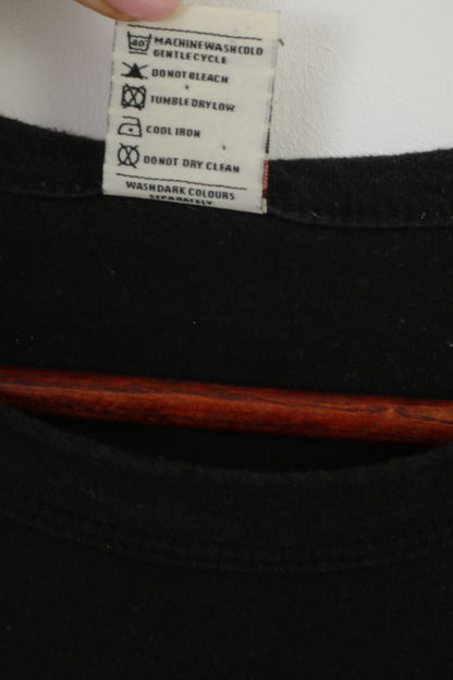 Ecko Unltd. Maglietta da uomo a maniche lunghe in cotone nero con grafica per abbigliamento urbano