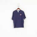 Adidas Hommes M Chemise Marine Rayé Vintage Rouge Logo Raglan Manches Sport Haut