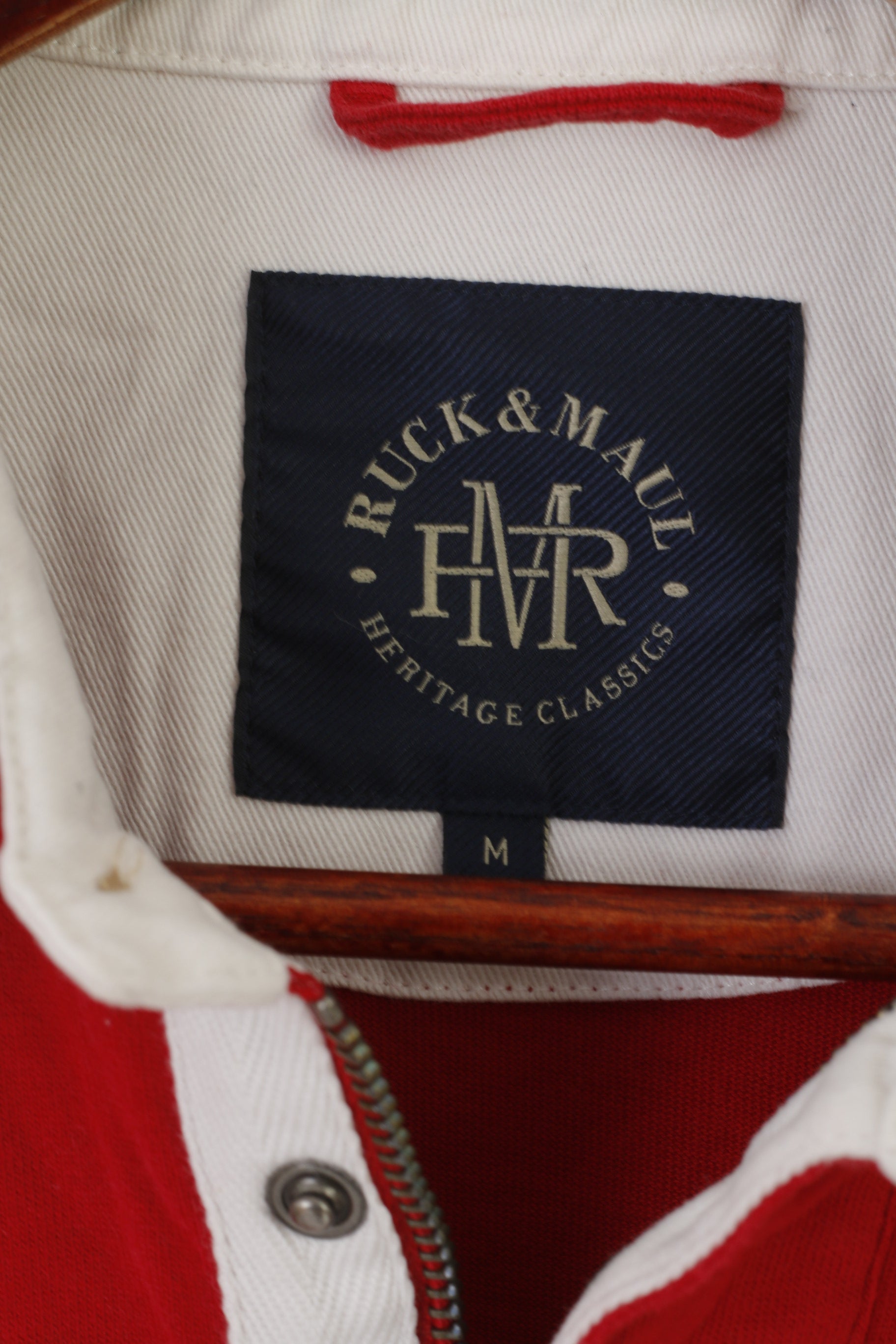 Polo Ruck &amp; Maul da uomo M, maglietta a maniche lunghe in cotone marrone rugby Football Club 1823