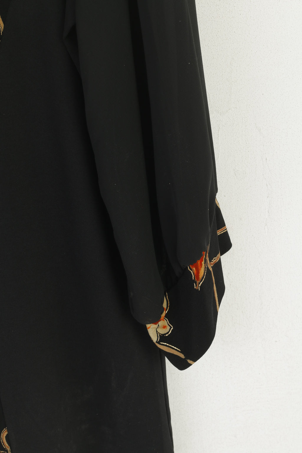 Daxon Femme 48/50 20/24 XXL Chemise Noir Floral Épaulettes France Blouse Stretch