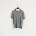 Paul Smith Men L Shirt Grey Cotton Crew Neck Plain Classic Short Sleeve Top