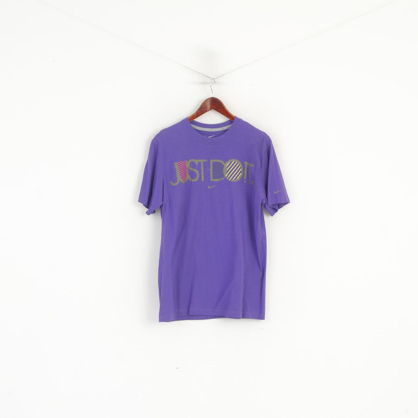 Maglietta Nike da uomo a maniche lunghe in cotone viola con grafica Just Do It, vestibilità standard