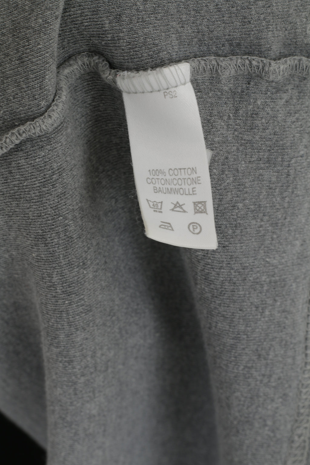 Paul Smith Men L Shirt Grey Cotton Crew Neck Plain Classic Short Sleeve Top