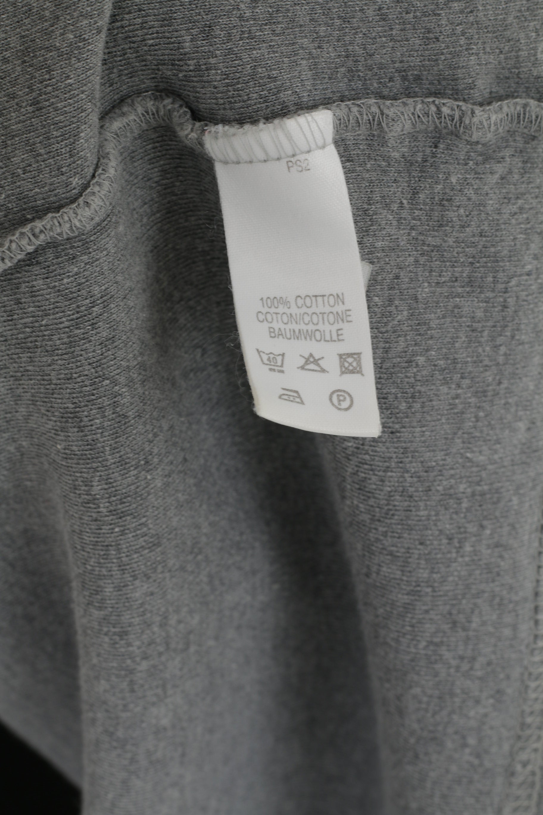 Paul Smith Men L Shirt Grey Cotton Crew Neck Plain Classic Short Sleeve Top