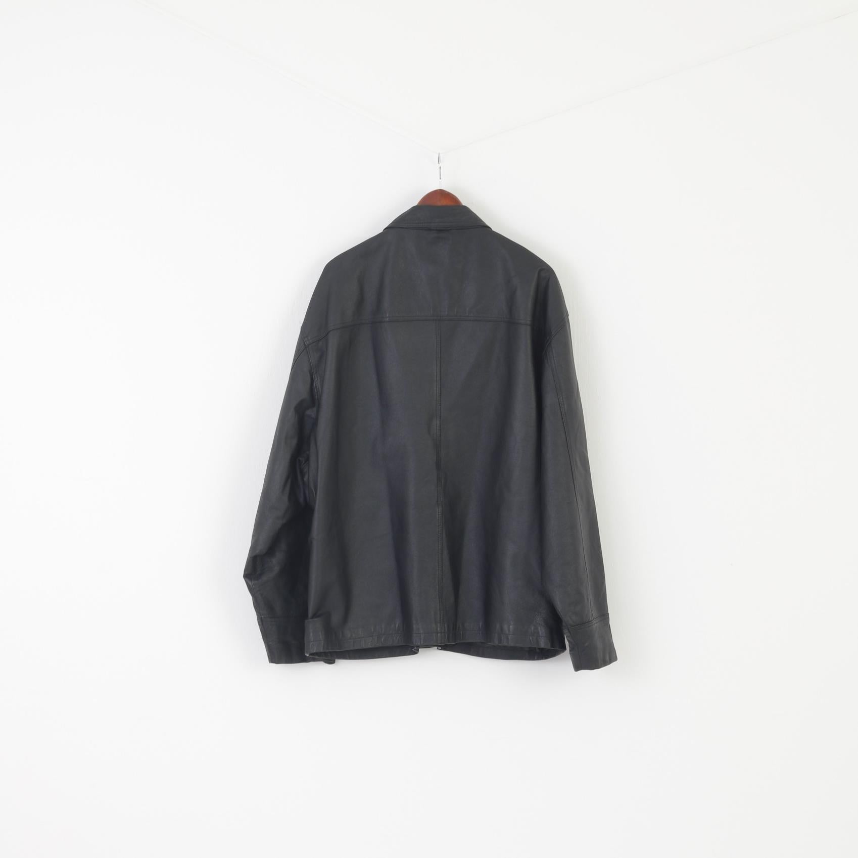 Original Hardware 57 Heavy Men 3XL Jacket Black Leather Vintage Collared Classic Top