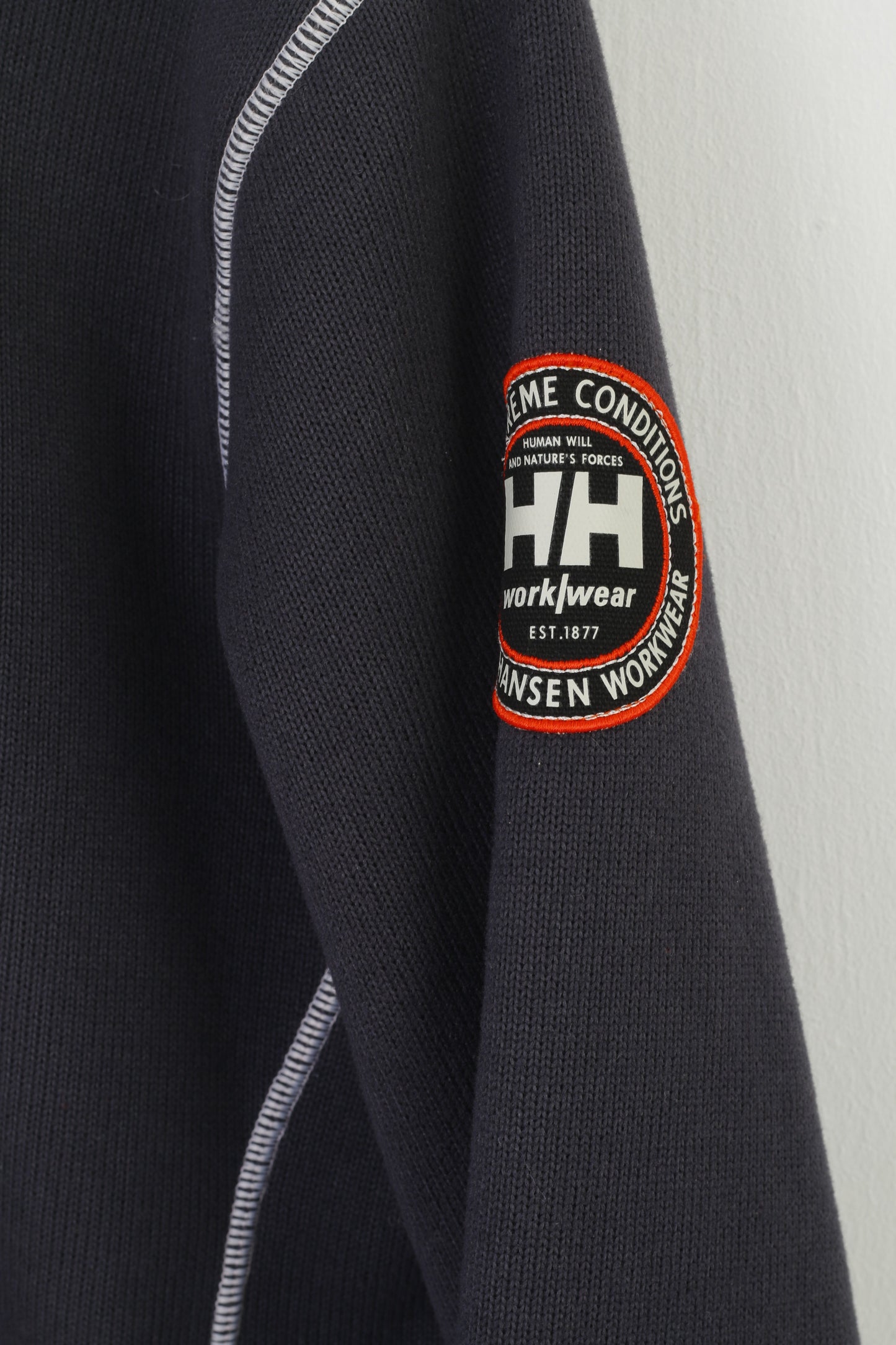 Helly Hansen Workwear Men L Felpa grigia con cerniera intera per condizioni estreme Top