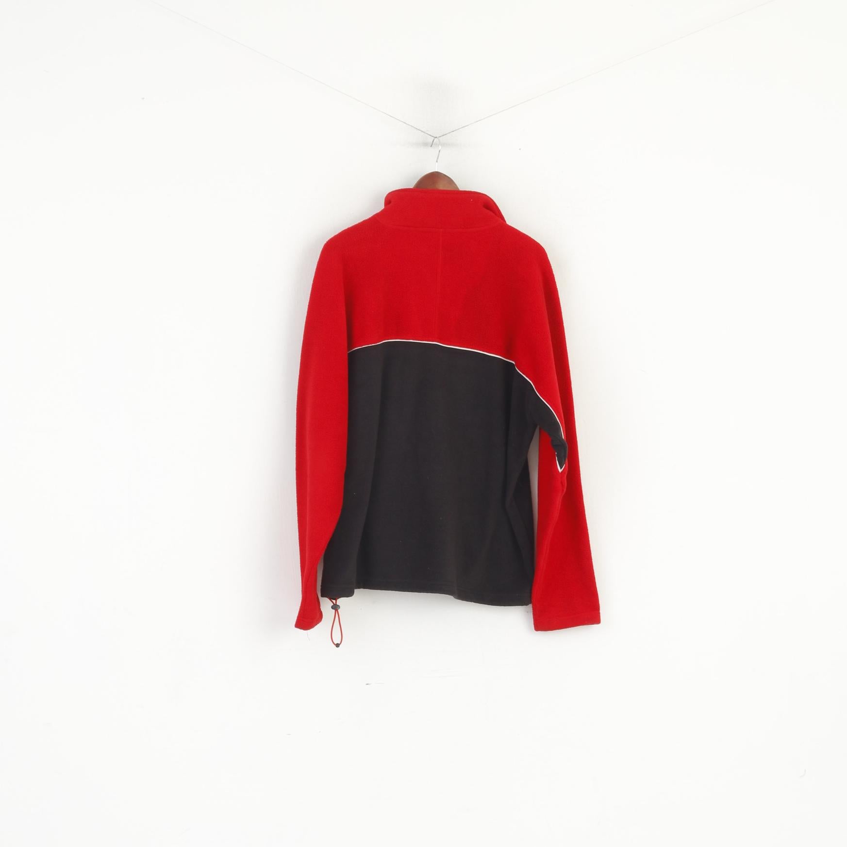 Superbike Men L Fleece Top Red Vintage SBK Zip Neck World Chempionship Sweatshirt