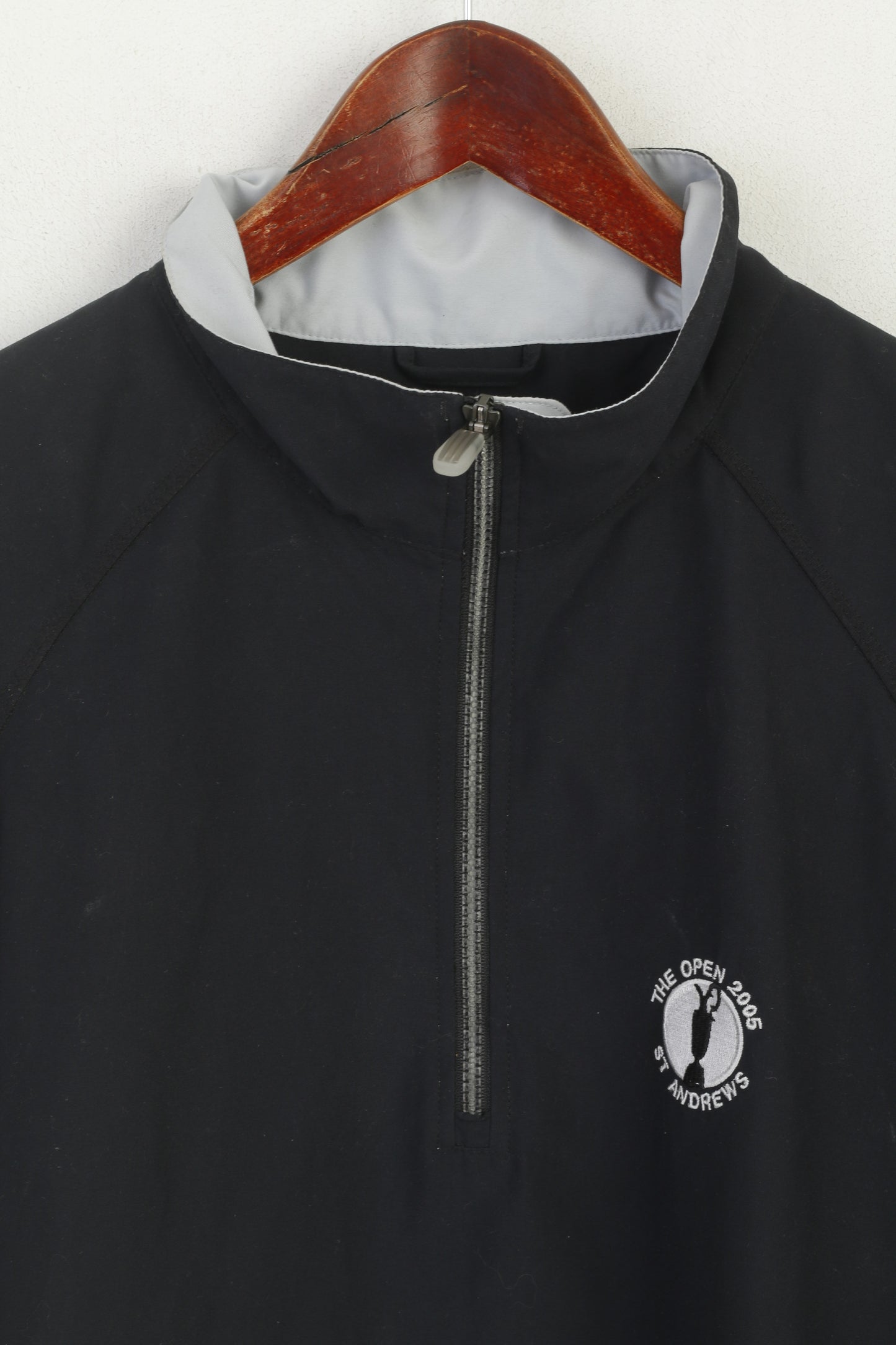 Adidas Men M Golf Jacket Black The Open 2005 St Andrews Clima Shell Wind Top