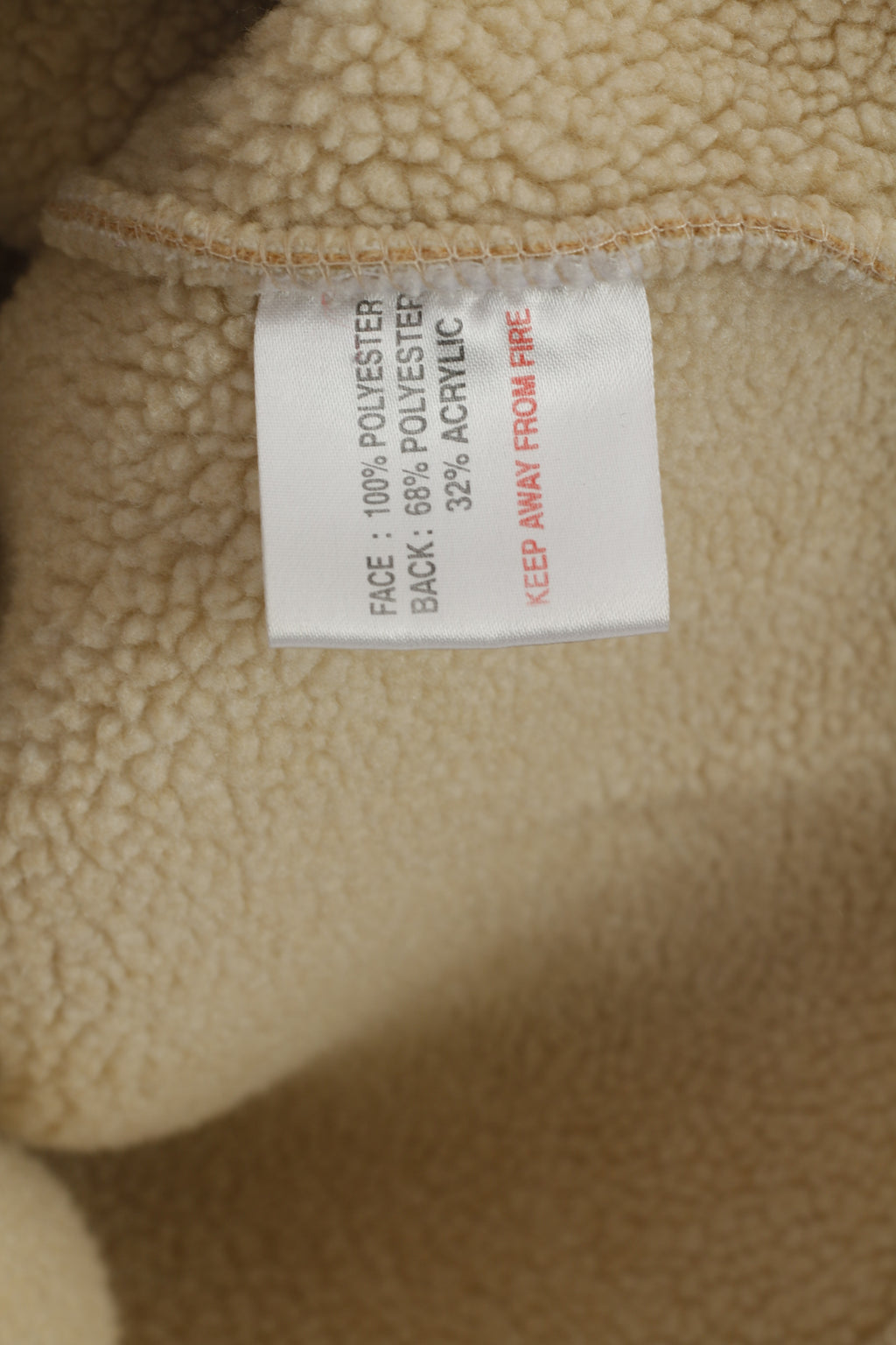 Clever Shepherd Women M Jacket Beige Faux Zip Up Sheep Applique Warm Top