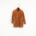Vroom &amp; Dreesmann Femmes 42 16 XL Veste Camel Cuir Vintage Épaulettes Top