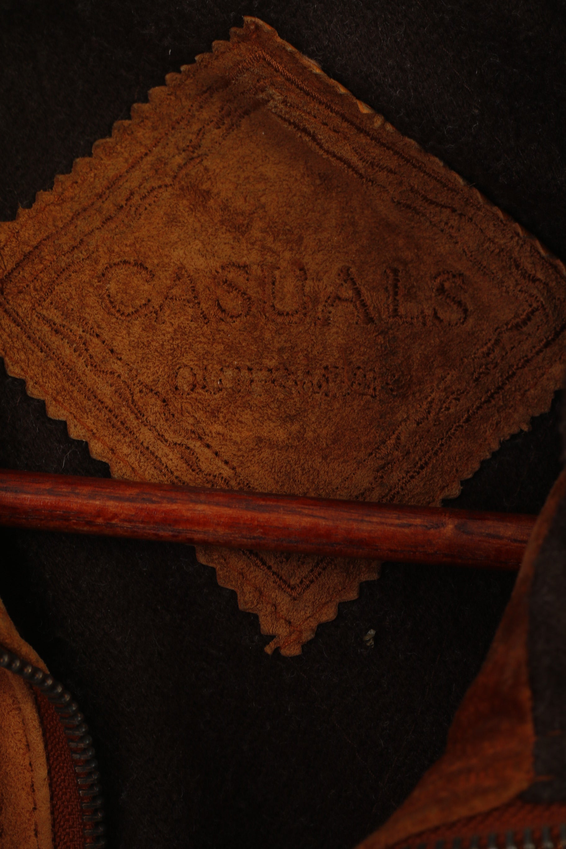 Vroom & Dreesmann Women 42 16 XL Jacket Camel Leather Vintage Shoulder Pads Top