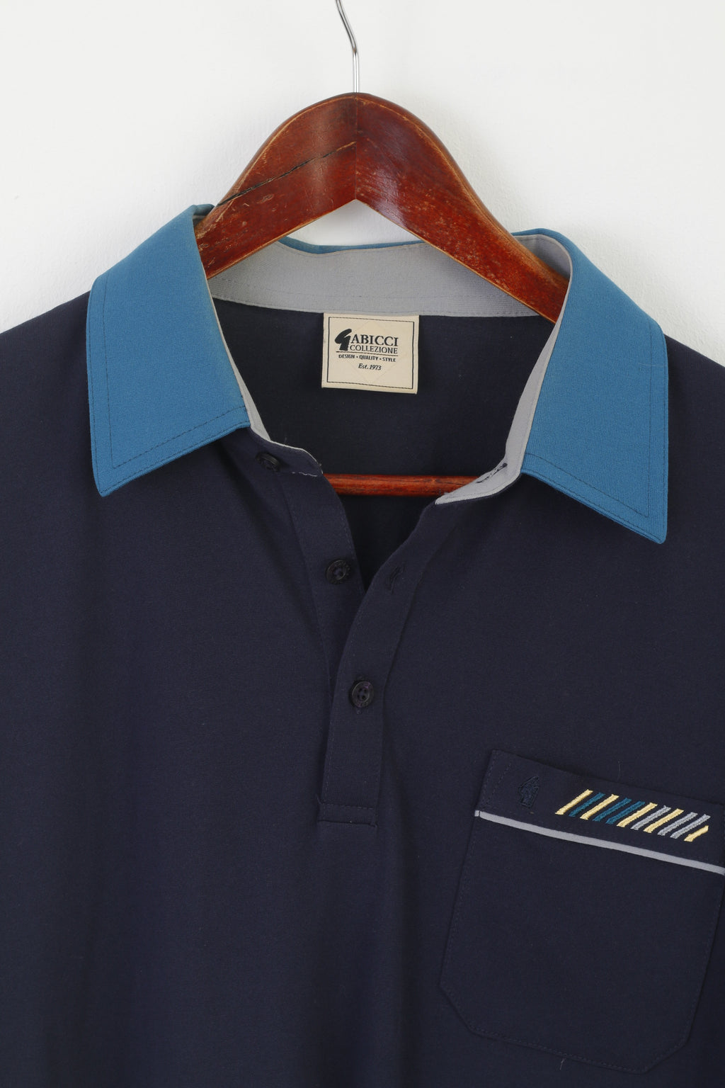 Gabicci Collezione Homme L Polo Marine Coton Poche Style Rétro Design Haut