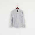 Gant Men M Casual Shirt White Check Newport Poplin Regular Fit Cotton Long Sleeve Top