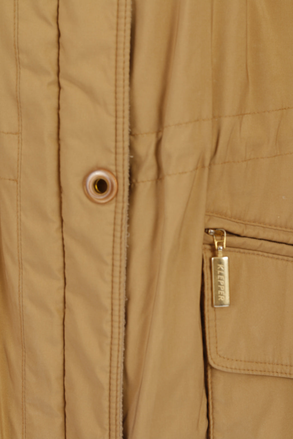 Klepper Women 22 48 Coat Shiny Brown Padded Aqua Stop Full Zipper Top