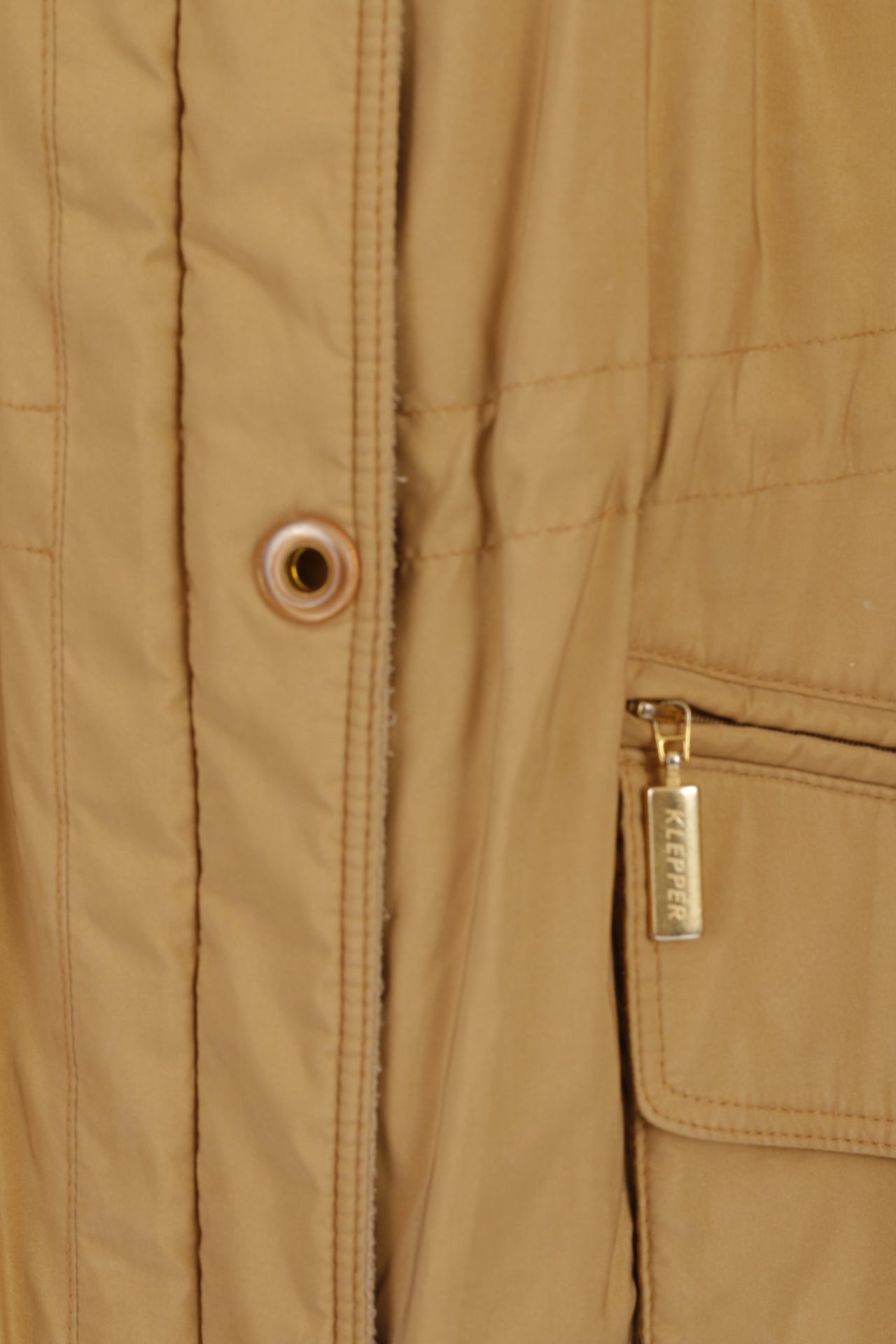 Klepper Women 22 48 Coat Shiny Brown Padded Aqua Stop Full Zipper Top