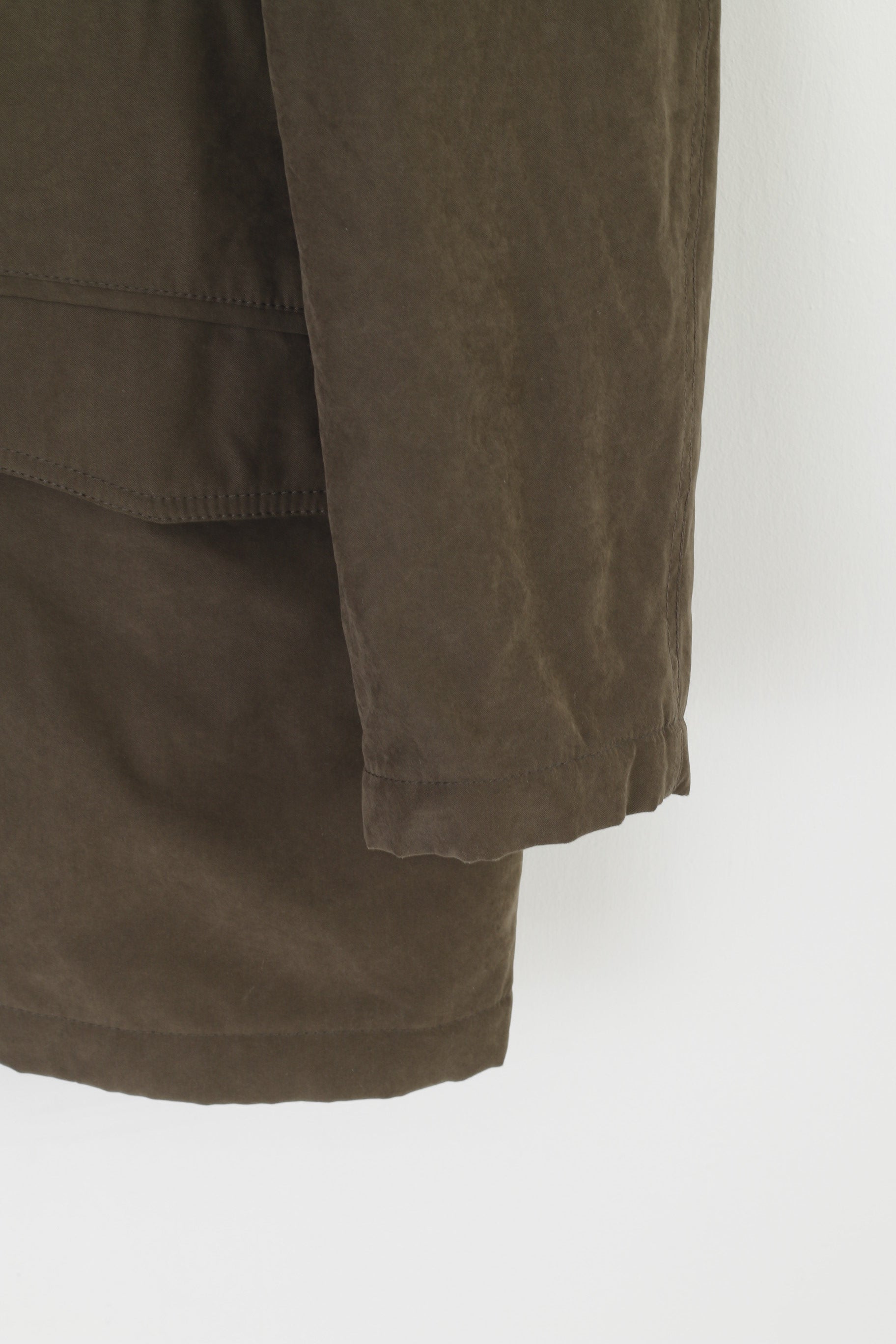 Giacca da uomo 54 L di Barred, verde marrone, imbottita, con cerniera completa, colletto classico e dettagliati