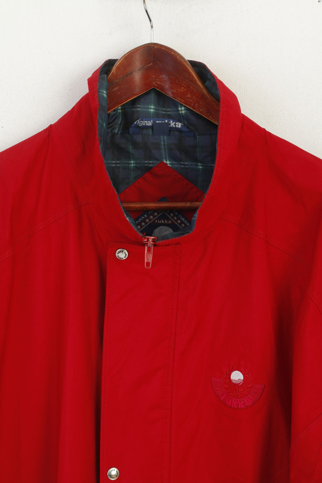 Giacca Rukka da uomo XL Giacca a vento da esterno leggera rossa con cerniera intera